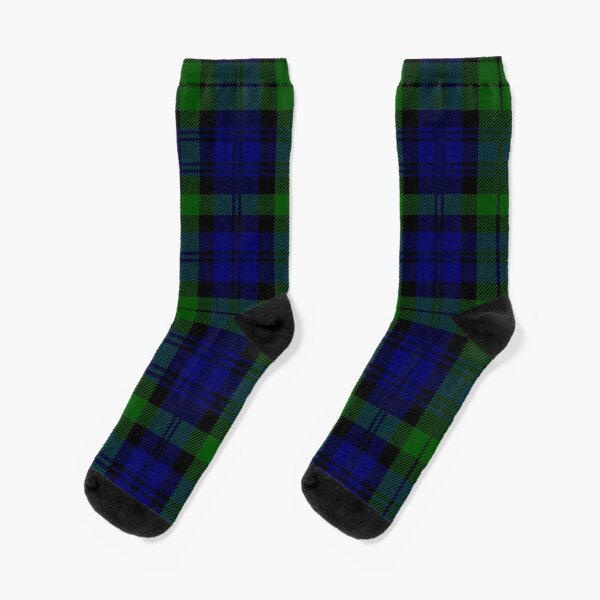 A pair of Black Watch Blue Tartan Socks