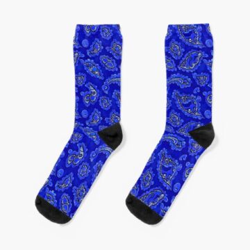 A pair of Blue Paisley Socks