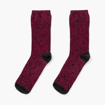 A pair of Burgundy Paisley Socks