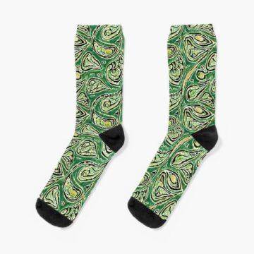 A pair of Green Paisley Socks