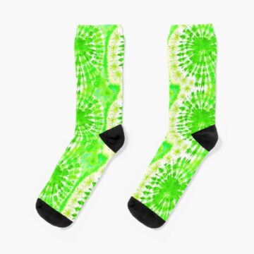 A pair of green tie dye socks