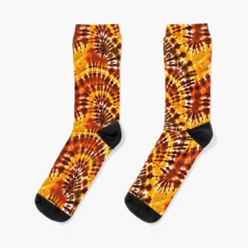 A pair of Orange Tie Dye Socks