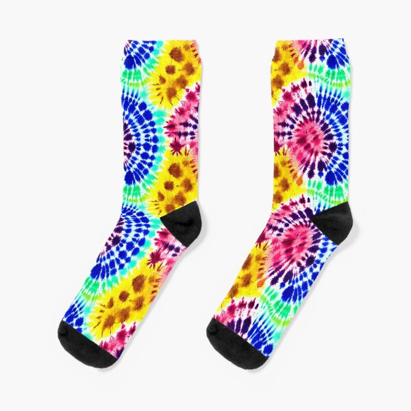 A pair of Rainbow Tie Dye Socks