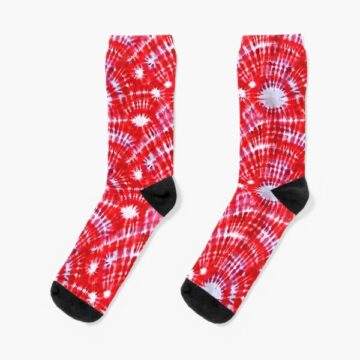 A pair of Red Tie Dye Socks