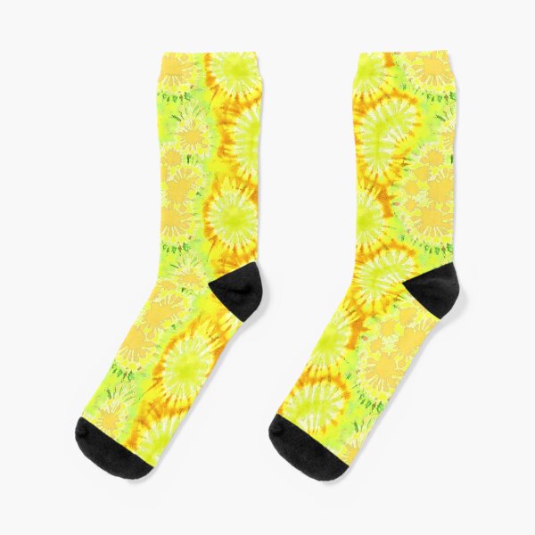 A pair of Yellow Tie Dye Socks