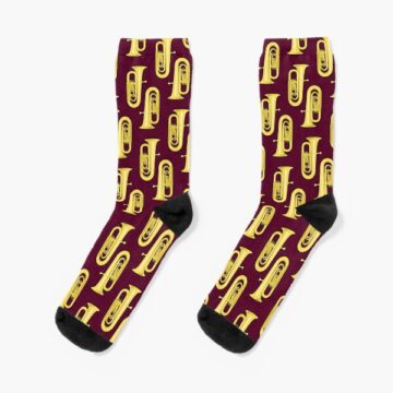 A pair of Burgundy Tuba Socks