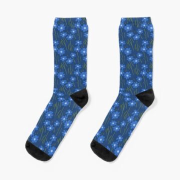 A pair of Navy Floral Socks