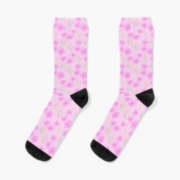 A pair of Pink Floral Socks