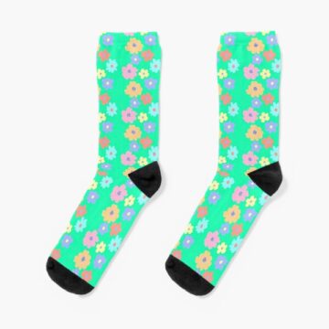 A pair of Rainbow Flower Socks