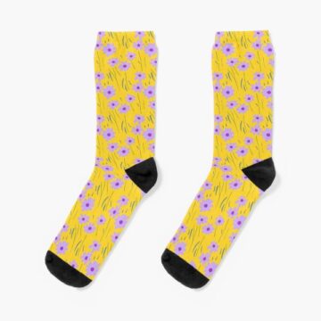 A pair of Yellow Floral Socks