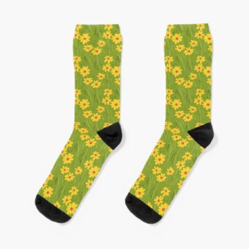 A pair of Yellow Flower Socks