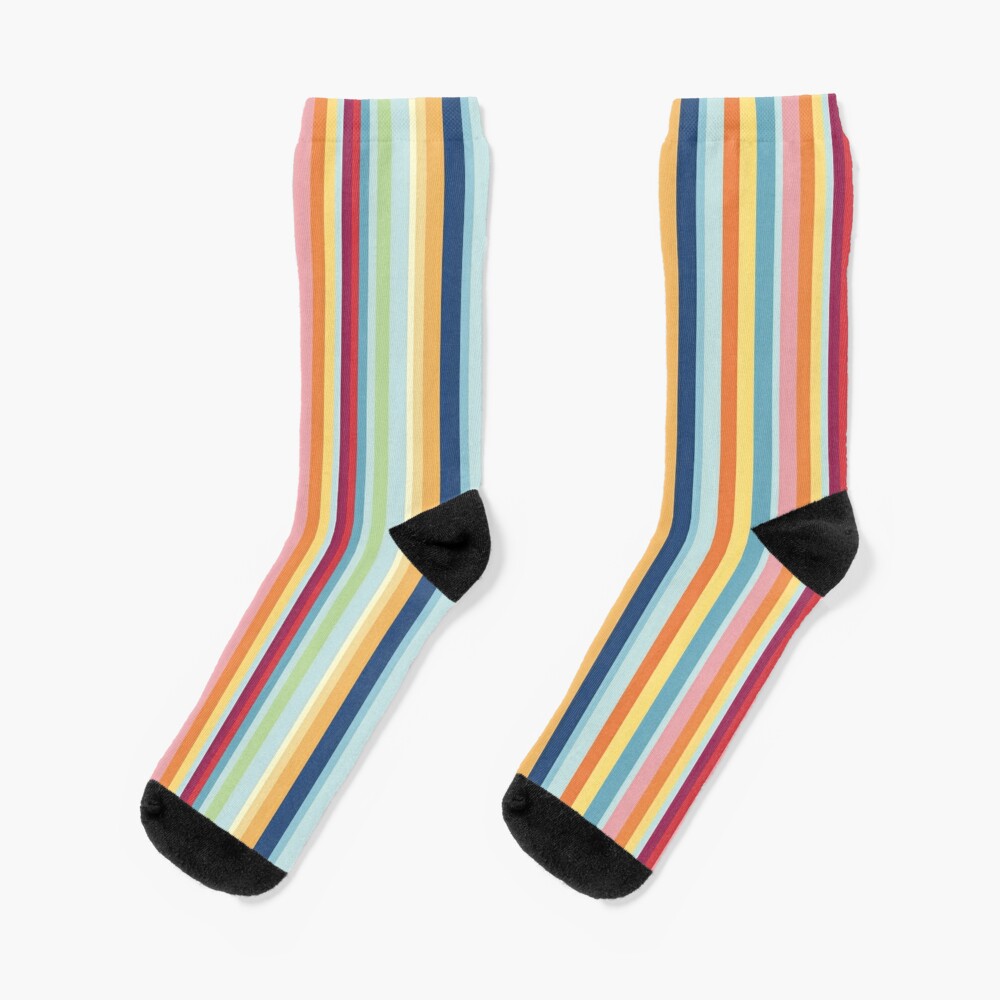 A pair of men's colourful striped socks