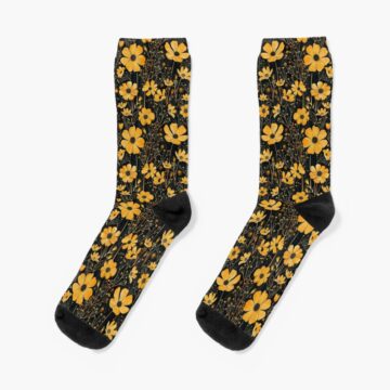 Orange Floral Socks