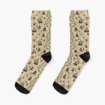 Pirate Map Socks