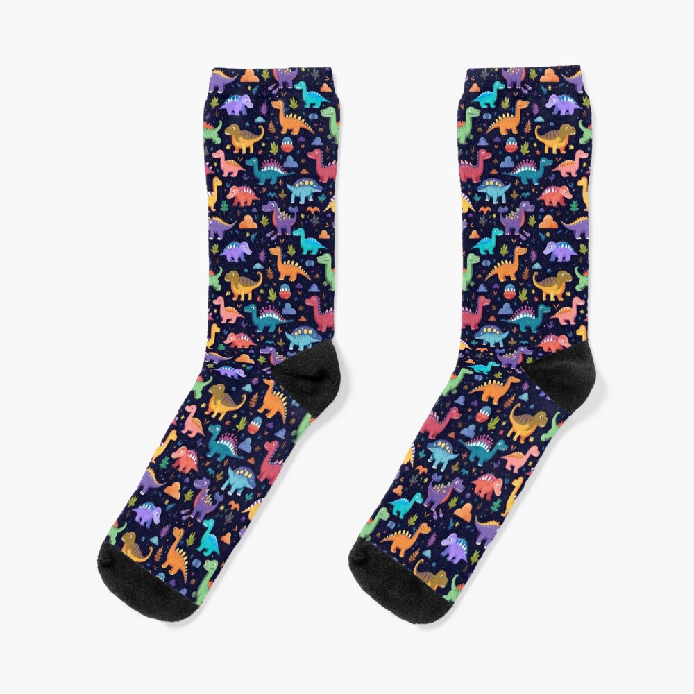 Colourful Dinosaur Socks